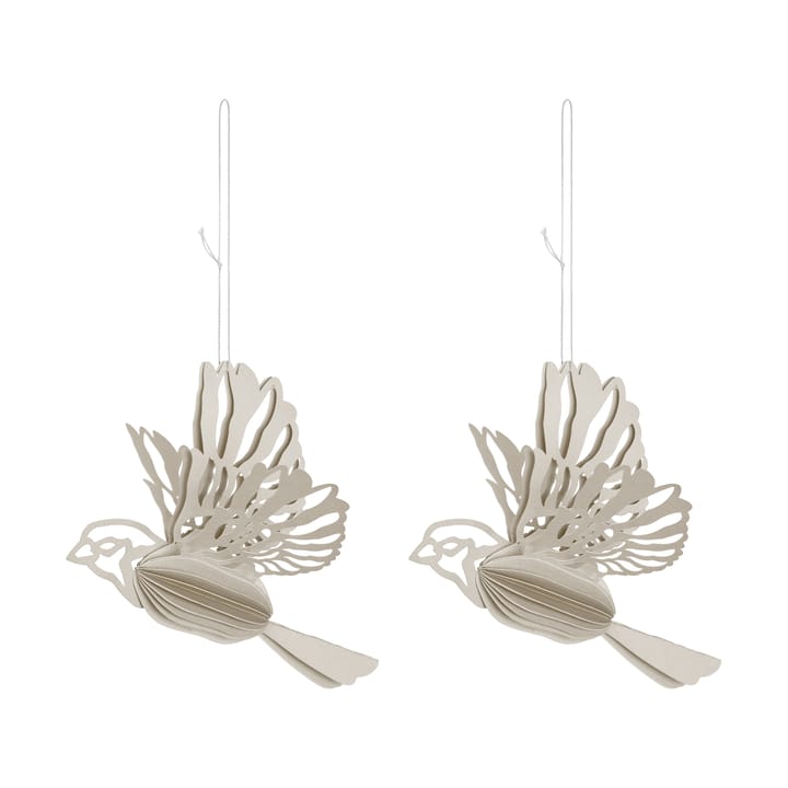 Paper bird hengende dekorasjon 2-pakn. - Sand - Cooee Design