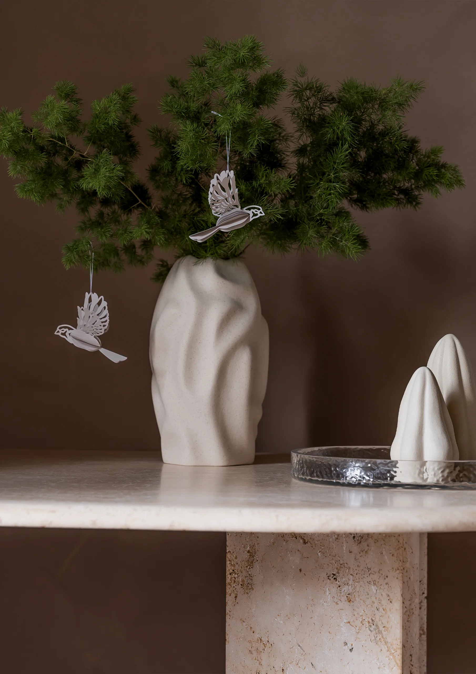 Paper bird hengende dekorasjon 2-pakn., Sand Cooee Design