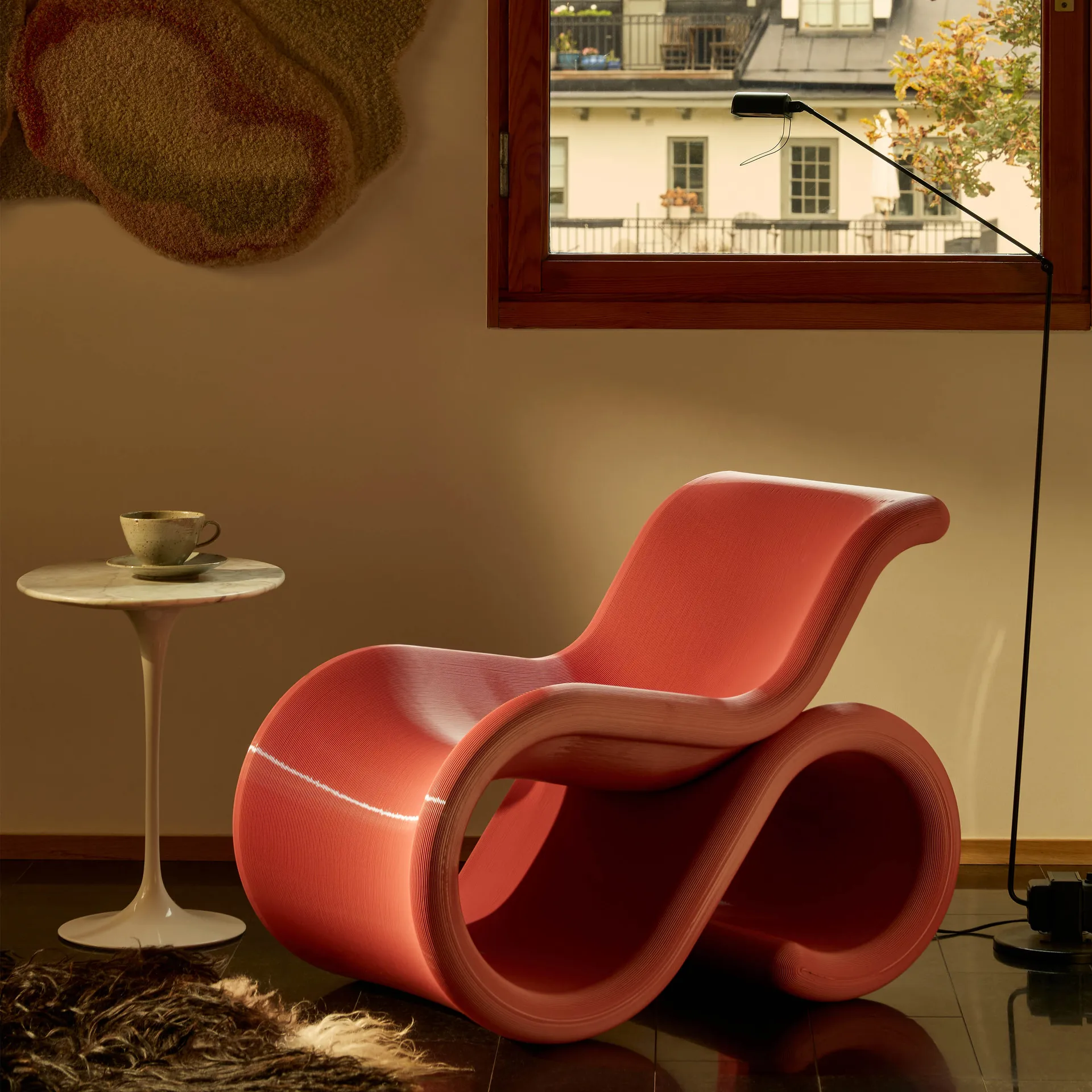 Éclair chair loungestol, Bubblegum Crème Atelier