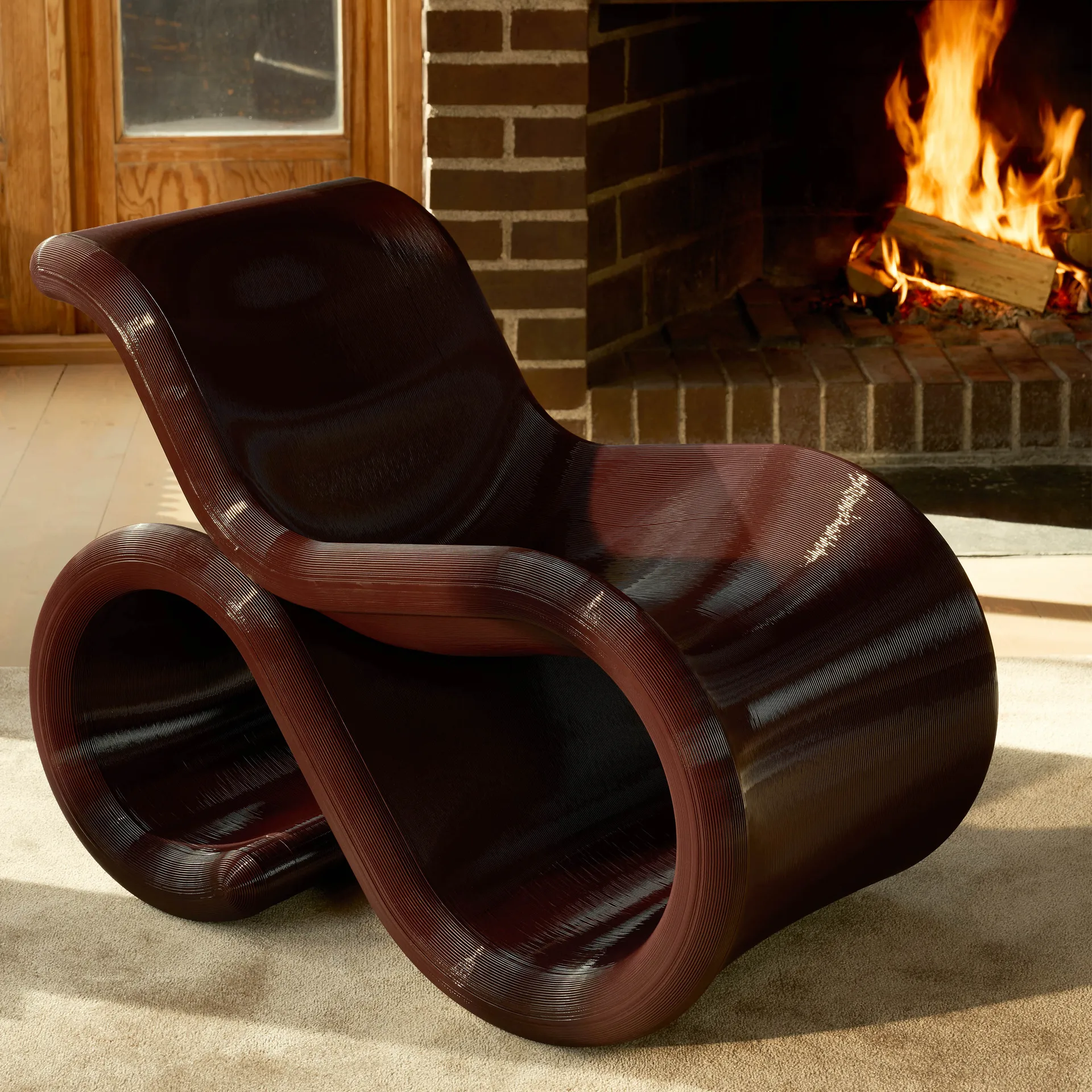 Éclair chair loungestol, Cherry Crème Atelier