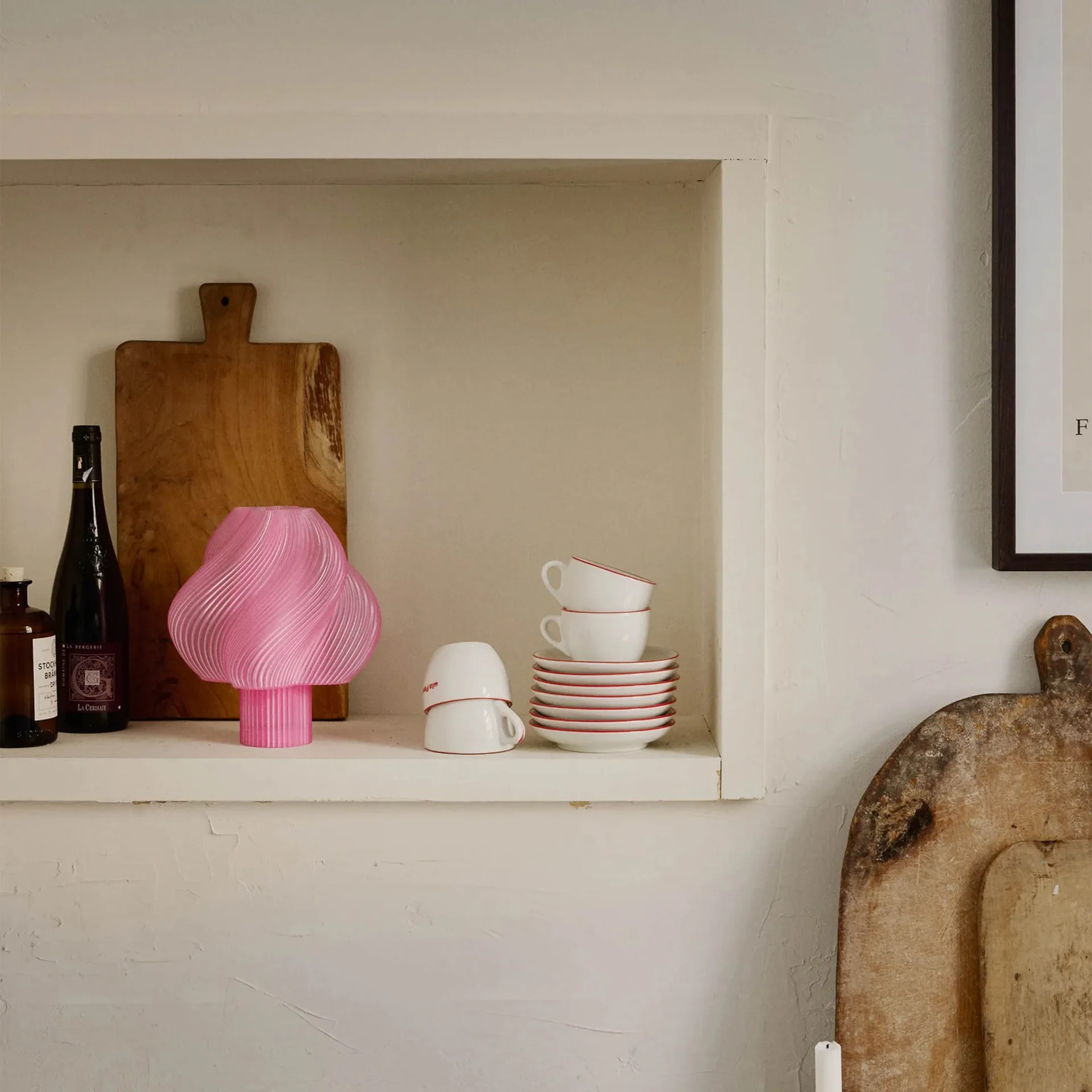 Soft Serve portabel bordlampe, Rose sorbet, 23 cm Crème Atelier