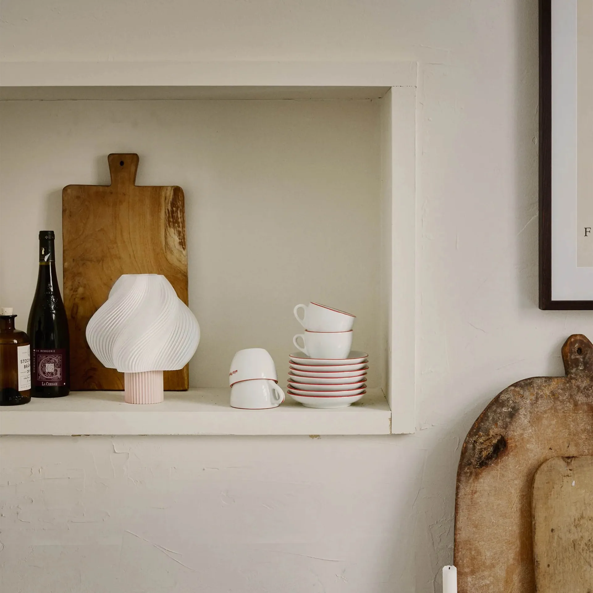 Soft Serve portabel bordlampe, Wild strawberry, 23 cm Crème Atelier