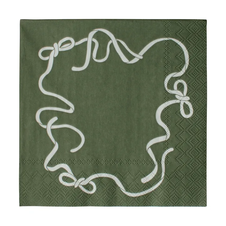 Bow papirserviett 33x33 cm 20-pakning - Green - DBKD
