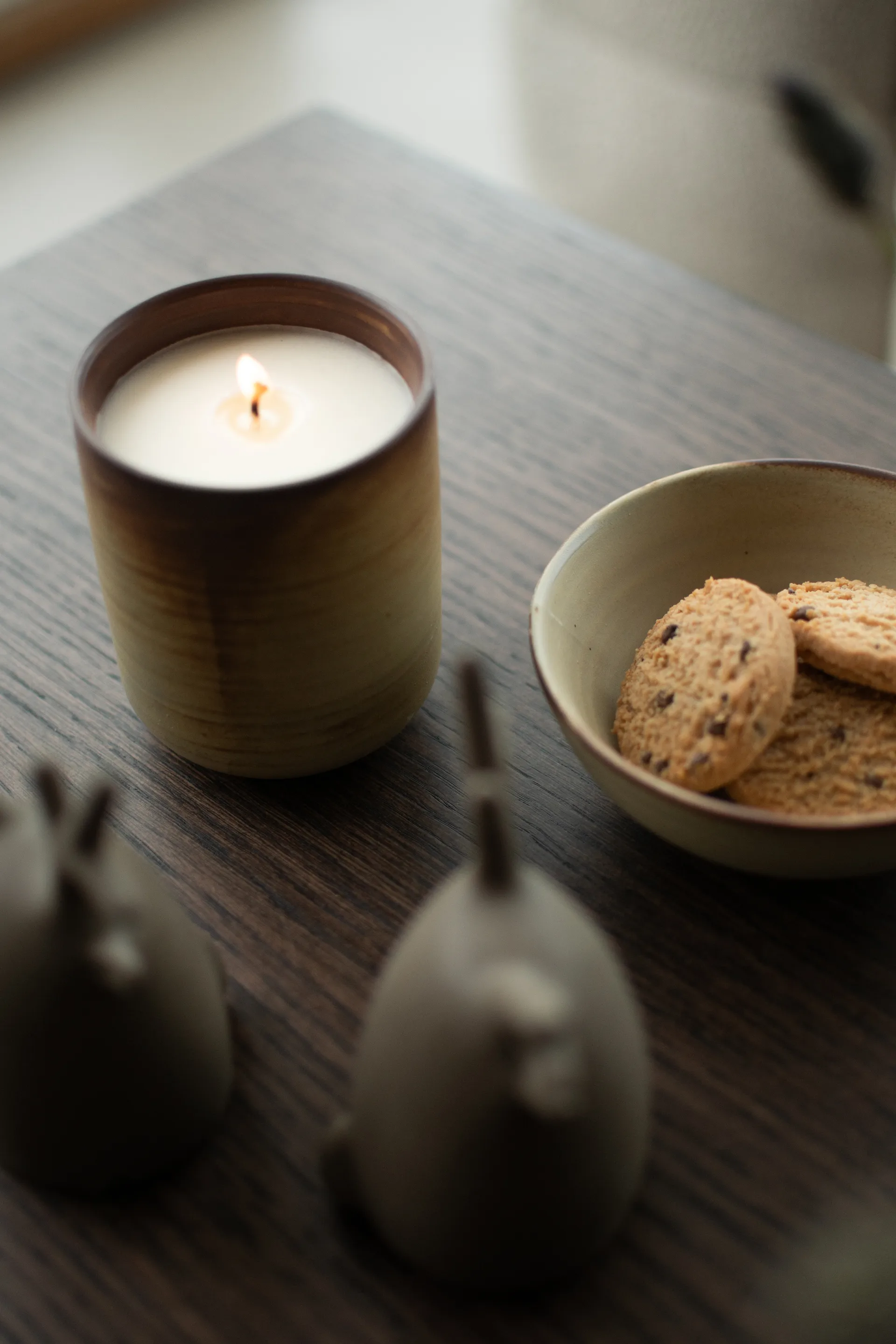 Burn duftlys 60 t, Creme-brown DBKD