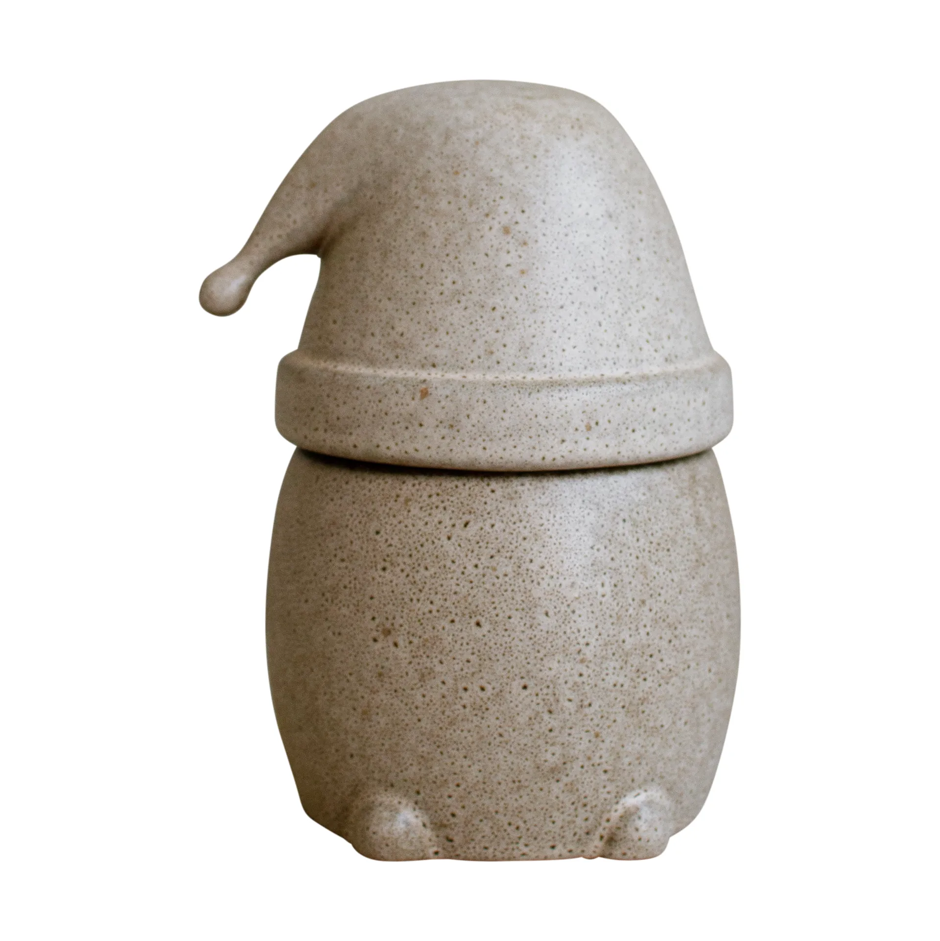 Eating Santa skål med lokk stor, Beige DBKD