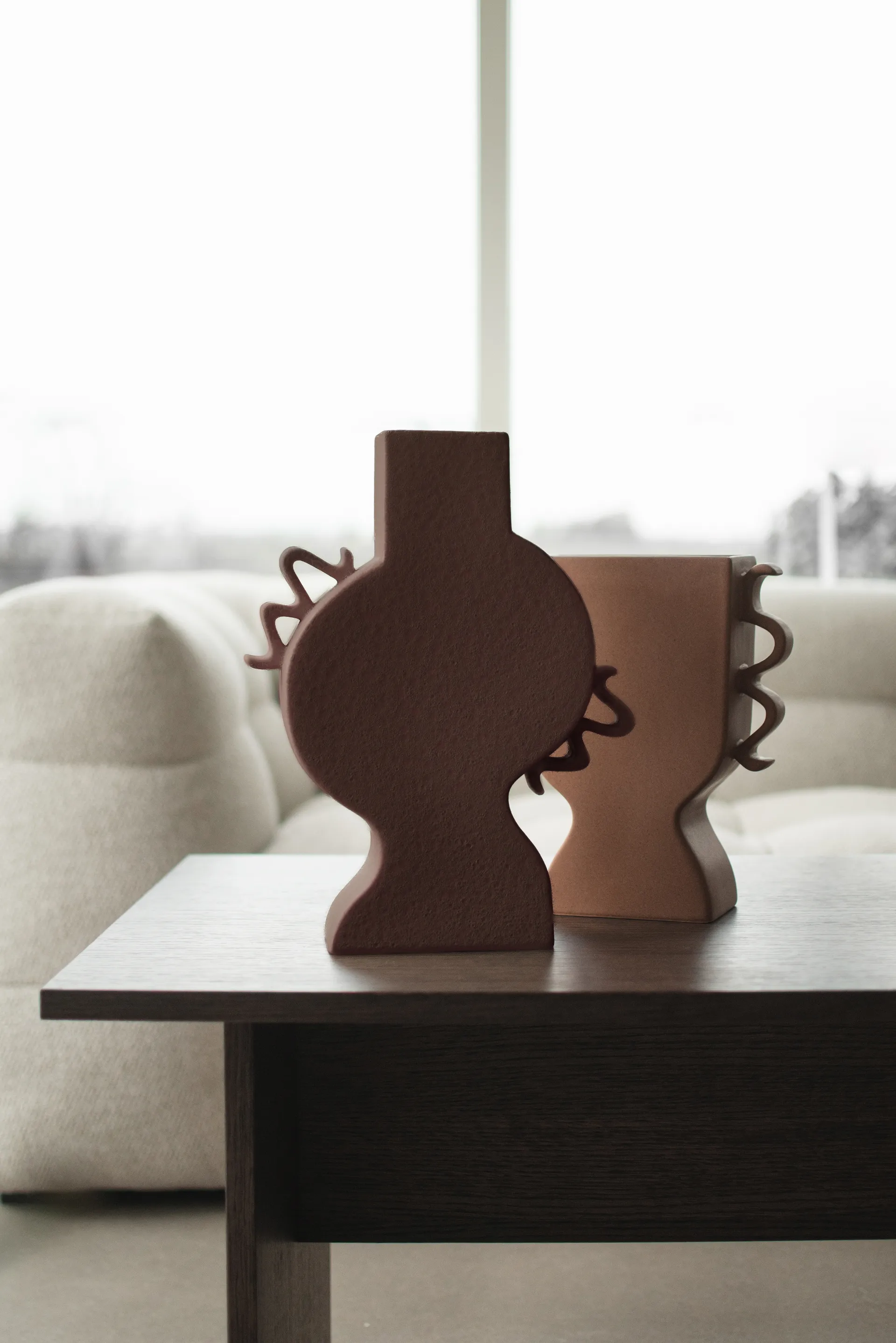 Flat vase 33 cm, Brown DBKD