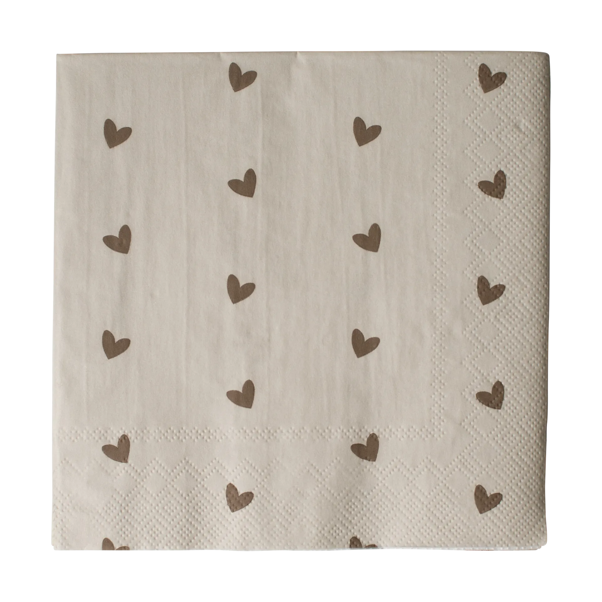 Heart pappersserviett 33x33 cm 20-pakning, Brown-beige DBKD
