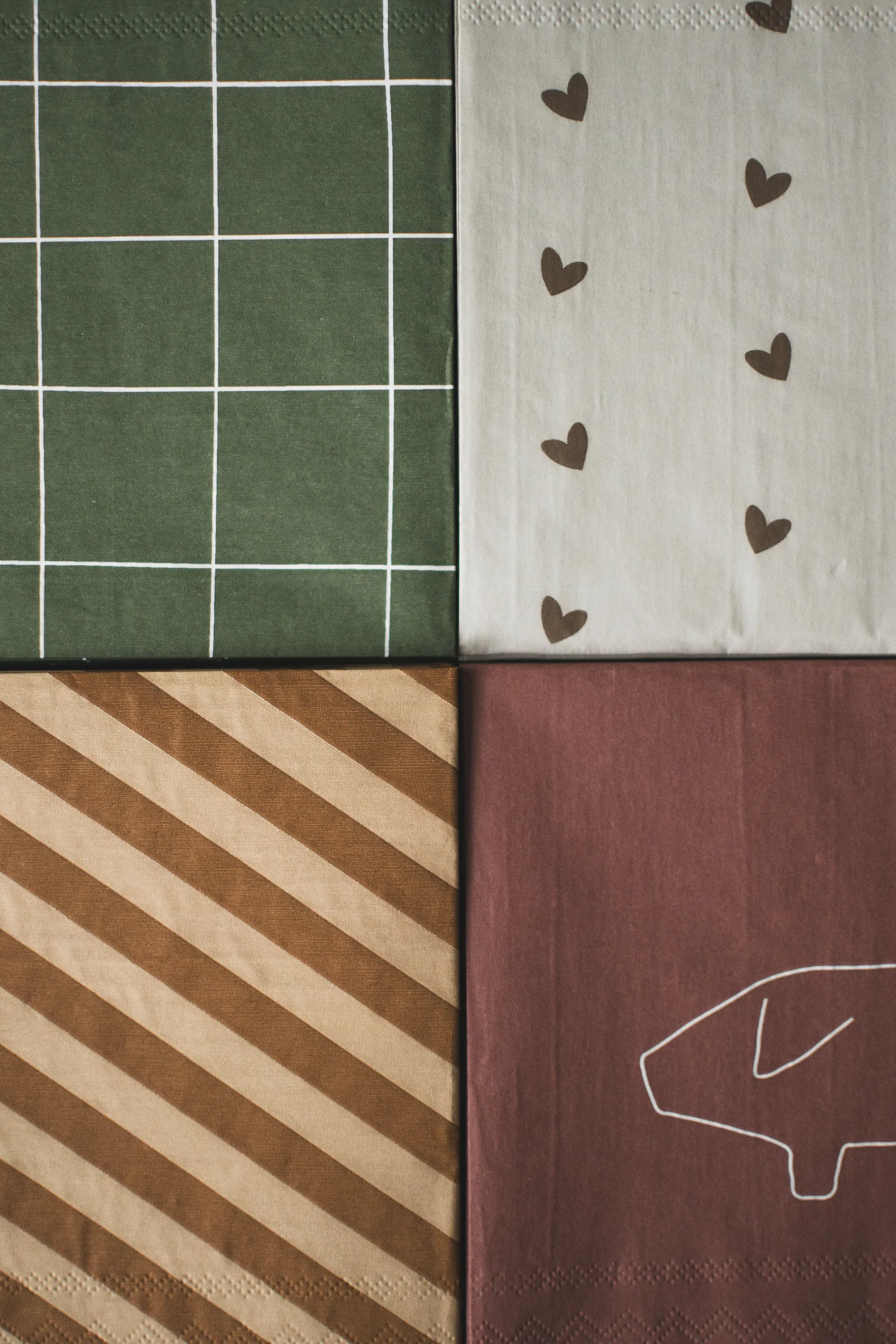 Heart pappersserviett 33x33 cm 20-pakning, Brown-beige DBKD