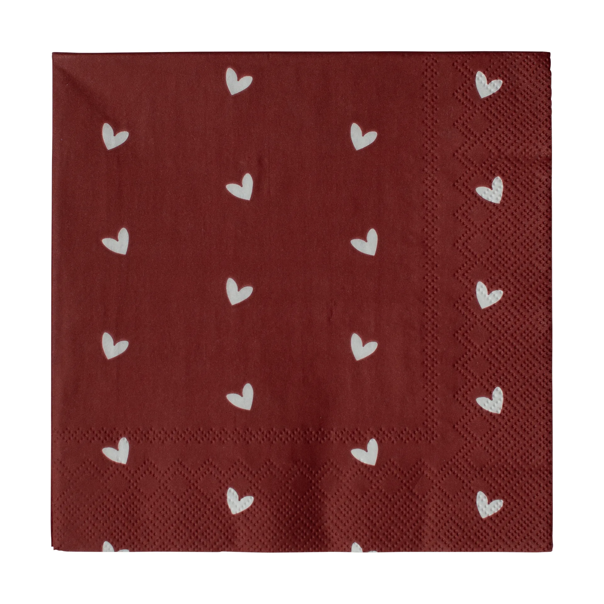 Heart pappersserviett 33x33 cm 20-pakning, Dark red DBKD