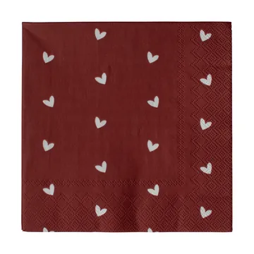 Heart pappersserviett 33x33 cm 20-pakning - Dark red - DBKD