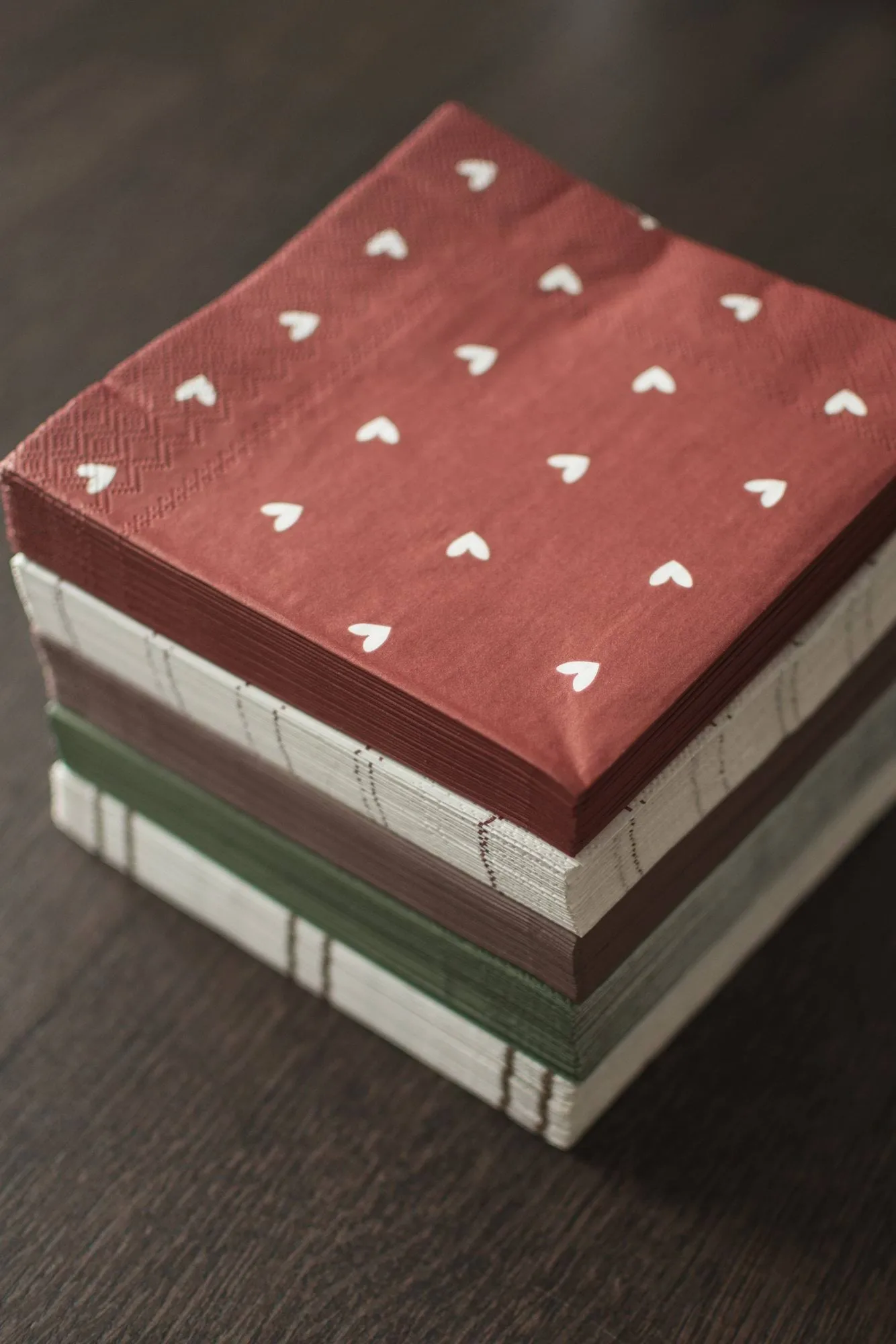 Heart pappersserviett 33x33 cm 20-pakning, Dark red DBKD