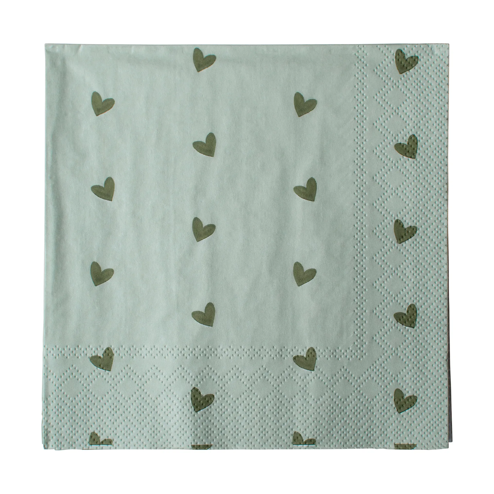 Heart pappersserviett 33x33 cm 20-pakning, Green DBKD