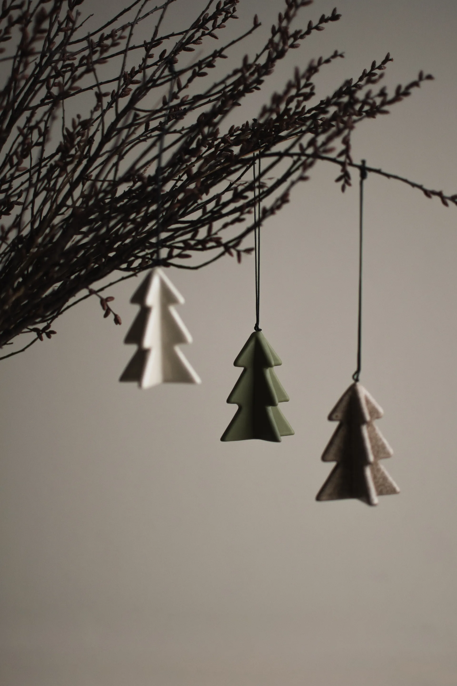 Hengende vintertre 7 cm, Beige DBKD