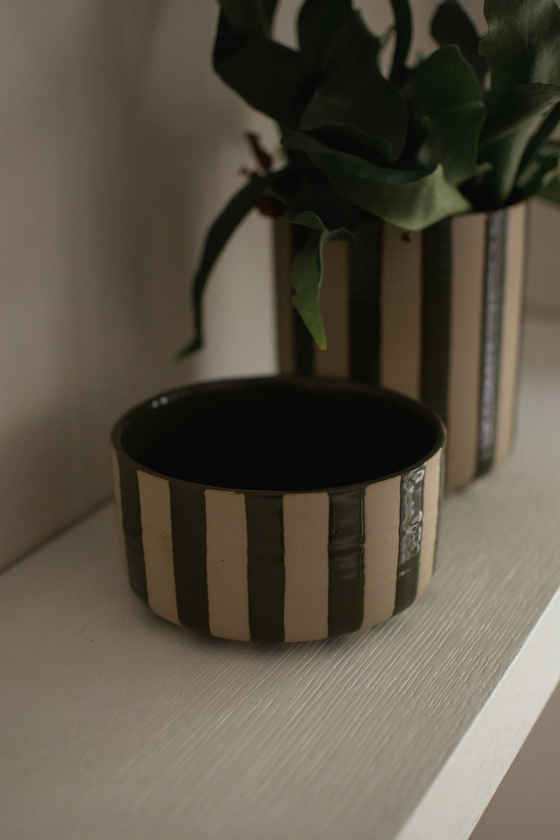 Line dekorasjonsskål Ø16 cm, Stripe Green DBKD