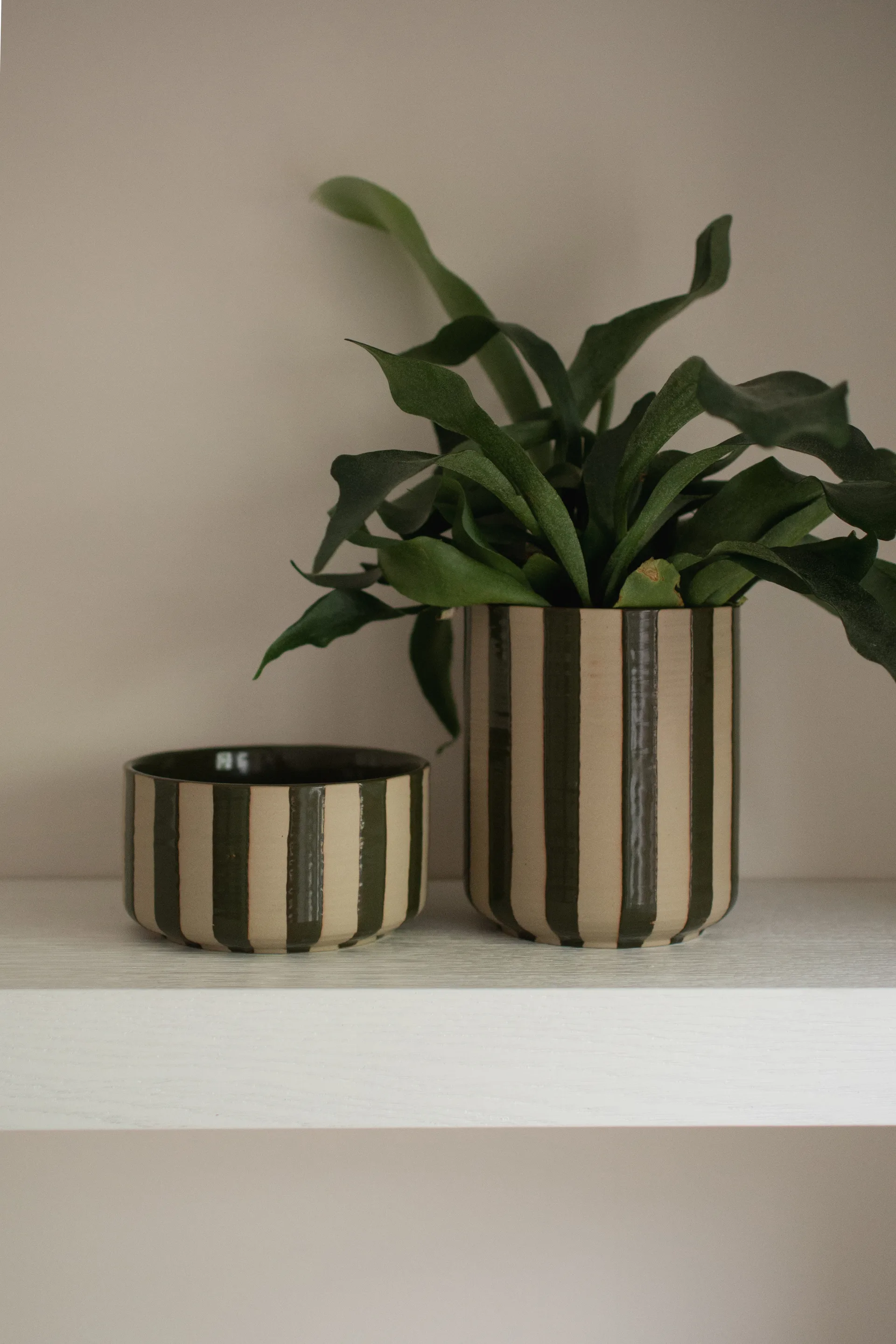 Line krukke Ø14x16 cm, Stripe Green DBKD