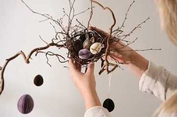 Ovoid påskepynt papir small 4 cm - Sand - DBKD