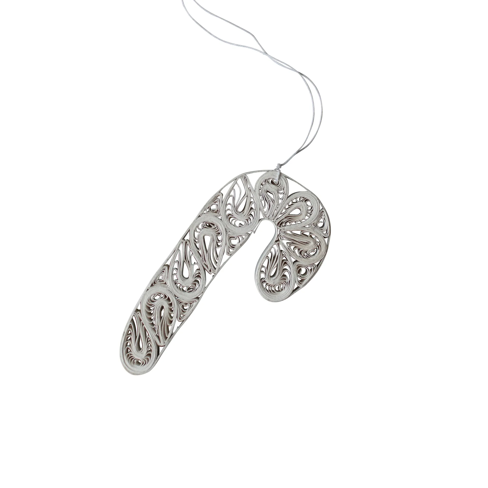 Paper Candy Cane julepynt, White  DBKD