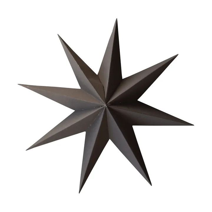Paper winter star dekorasjonshengel - Brown, large, Ø19 cm - DBKD