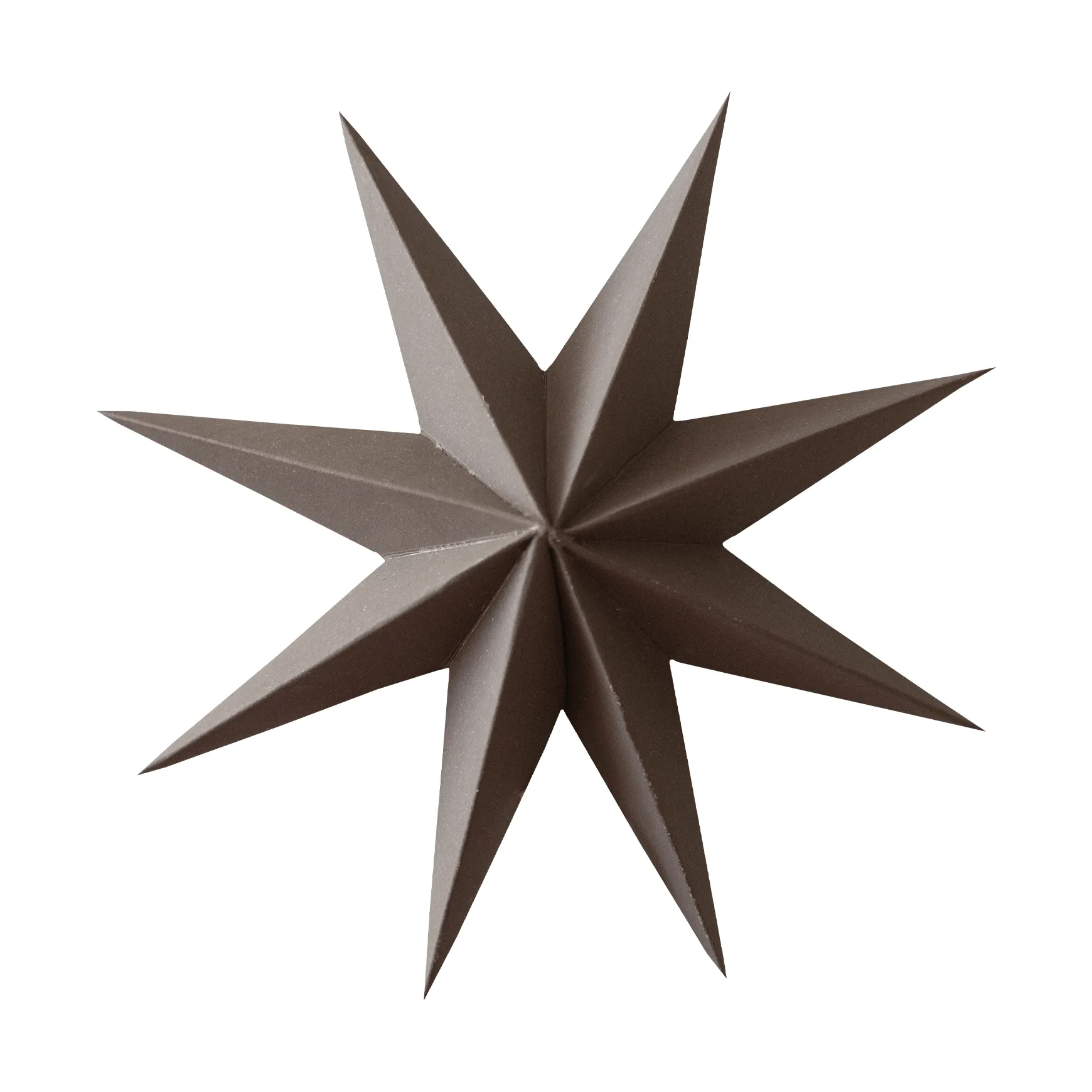 Paper winter star dekorasjonshengel, Brown, medium, Ø14 cm DBKD
