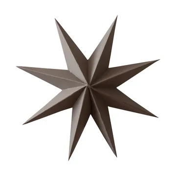 Paper winter star dekorasjonshengel - Brown, medium, Ø14 cm - DBKD