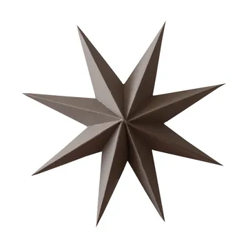Paper winter star dekorasjonshengel - Brown, small, Ø9 cm - DBKD