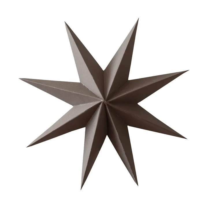 Paper winter star dekorasjonshengel - Brown, small, Ø9 cm - DBKD