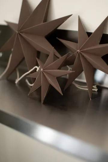 Paper winter star dekorasjonshengel - Brown, small, Ø9 cm - DBKD