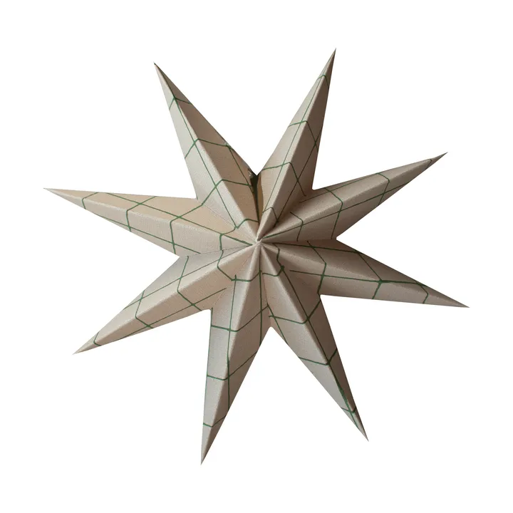 Paper winter star dekorasjonshengel - Square sand, medium, Ø14 cm - DBKD