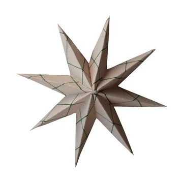 Paper winter star dekorasjonshengel - Square sand, small, Ø9 cm - DBKD