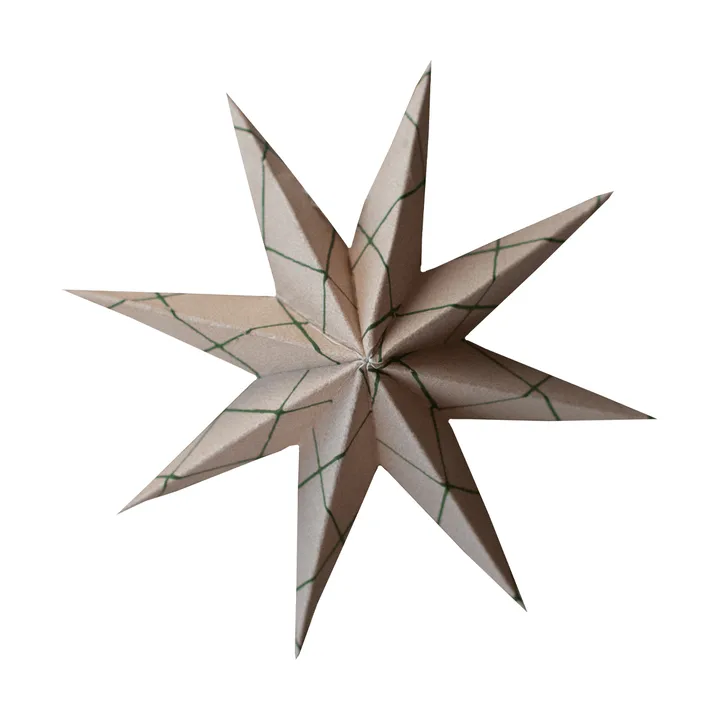 Paper winter star dekorasjonshengel - Square sand, small, Ø9 cm - DBKD