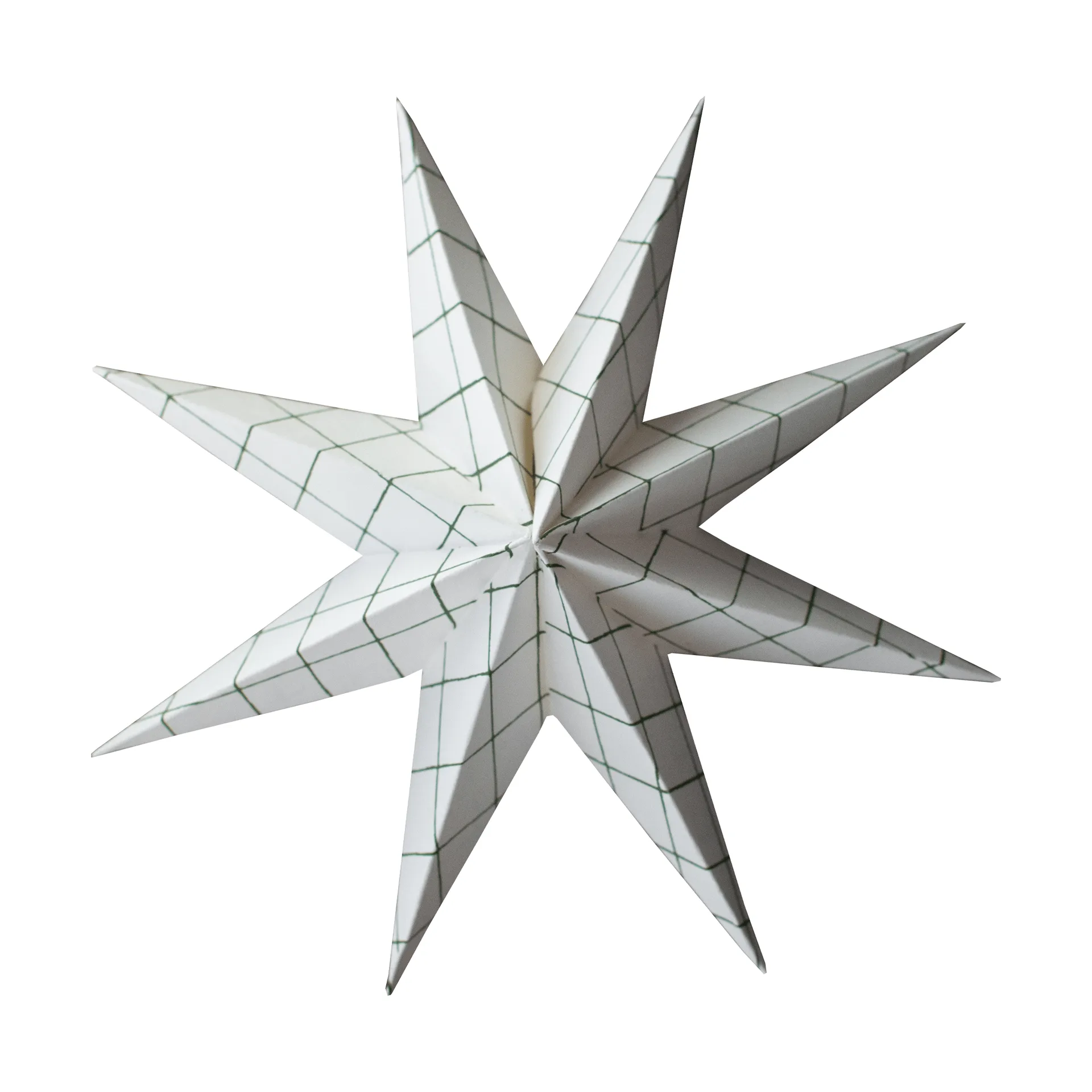 Paper winter star dekorasjonshengel, Square white, large, Ø19 cm DBKD