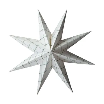 Paper winter star dekorasjonshengel - Square white, large, Ø19 cm - DBKD