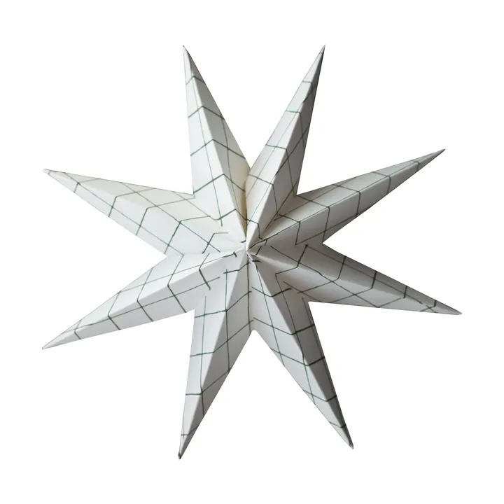 Paper winter star dekorasjonshengel - Square white, large, Ø19 cm - DBKD