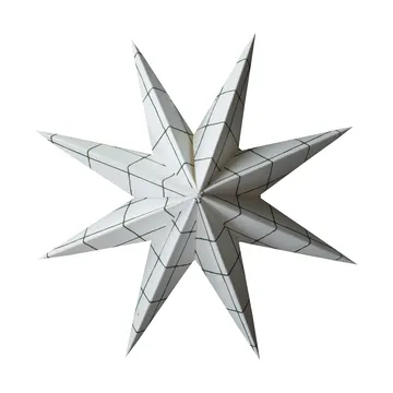 Paper winter star dekorasjonshengel - Square white, medium, Ø14 cm - DBKD