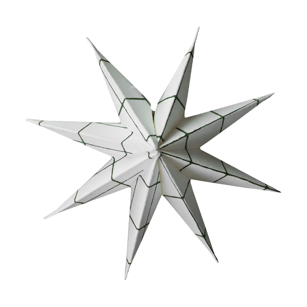 Paper winter star dekorasjonshengel, Square white, small, Ø9 cm DBKD