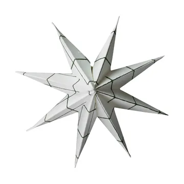 Paper winter star dekorasjonshengel - Square white, small, Ø9 cm - DBKD