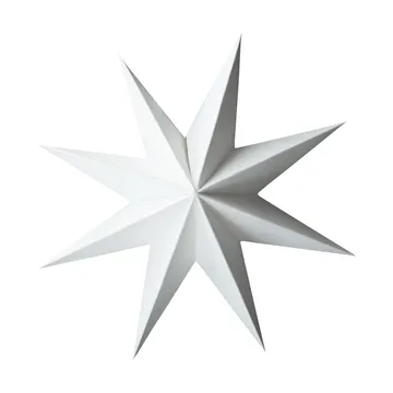 Paper winter star dekorasjonshengel - White, small, Ø9 cm - DBKD