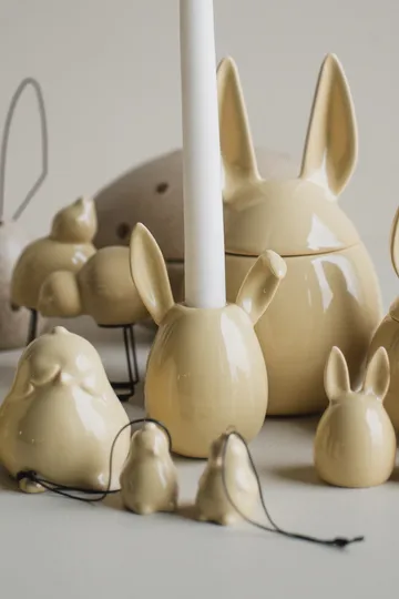 Rabbit lysestake 13 cm - Shiny yellow - DBKD