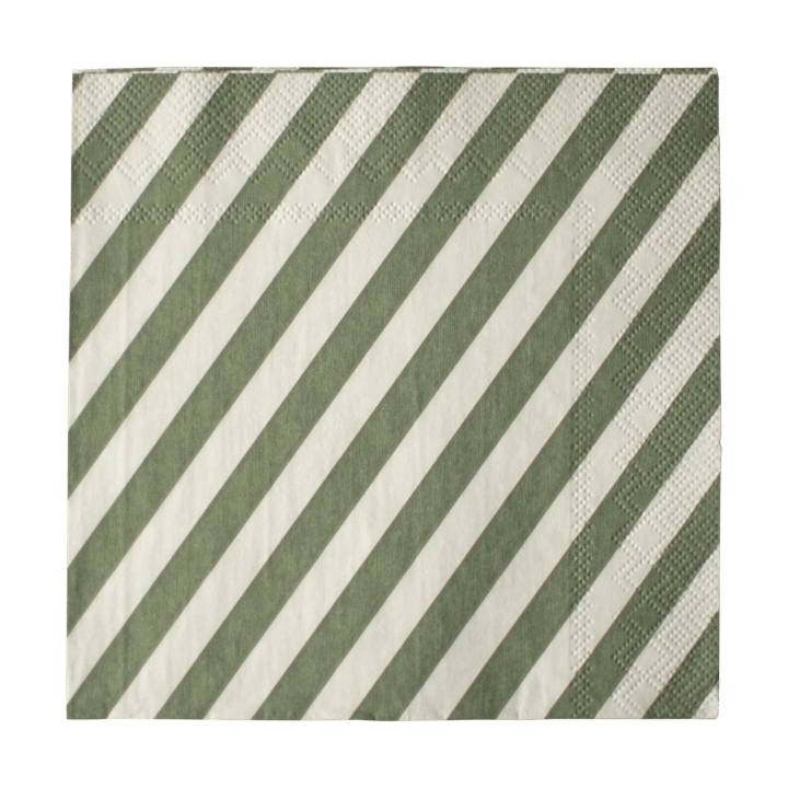 Stripe papirserviett 33x33 cm 20-pakn. - Green - DBKD