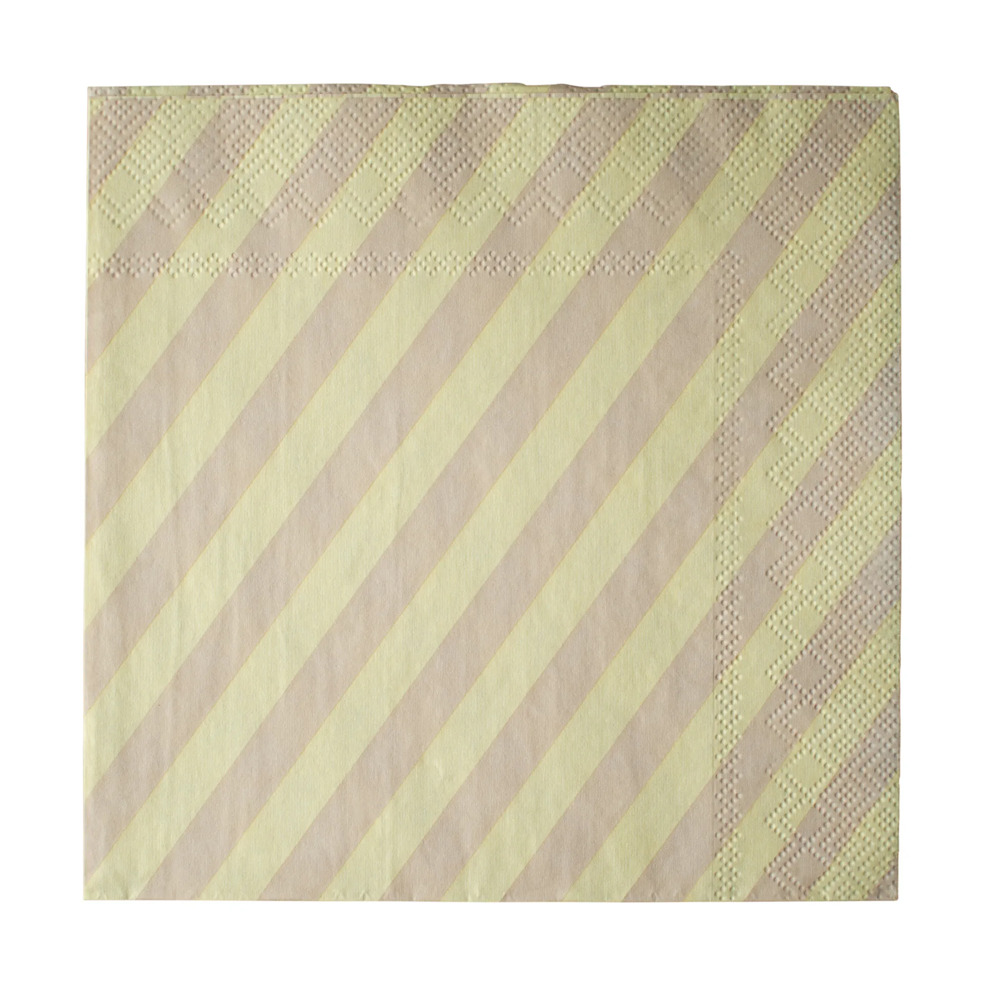 Stripe papirserviett 33x33 cm 20-pakn., Yellow DBKD