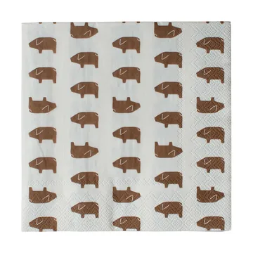 Swedish pig papirserviett 33x33 cm 20-pakning - Brown - DBKD