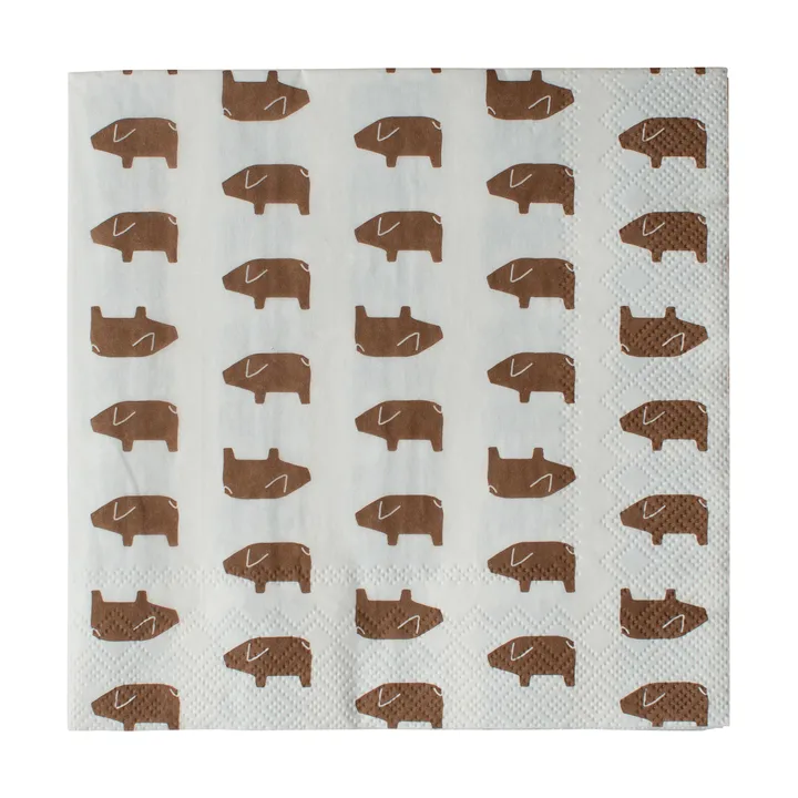 Swedish pig papirserviett 33x33 cm 20-pakning - Brown - DBKD