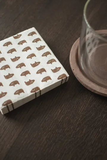 Swedish pig papirserviett 33x33 cm 20-pakning - Brown - DBKD