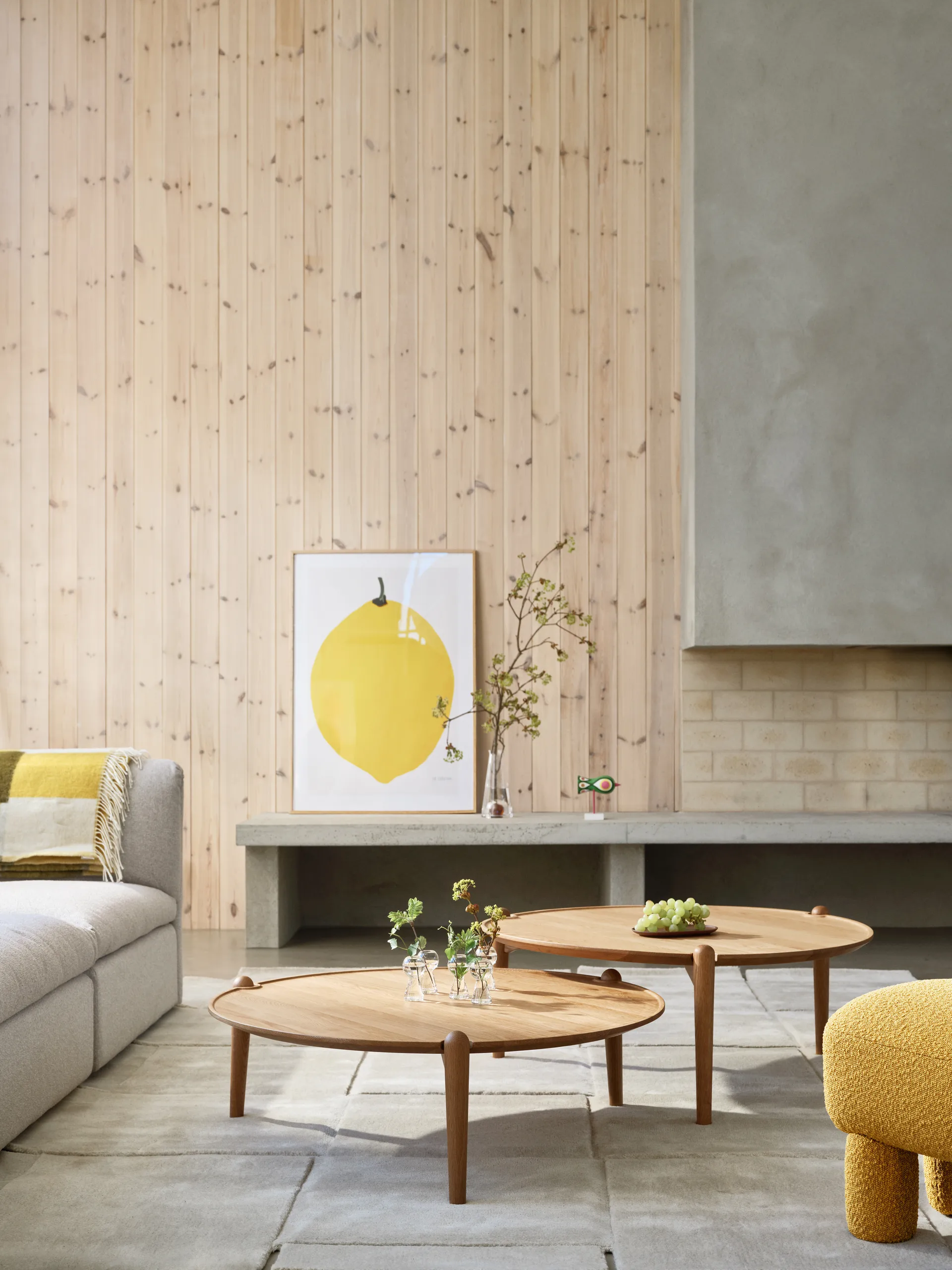Aria sofabord, Light oak, Ø50x37 cm Design House Stockholm