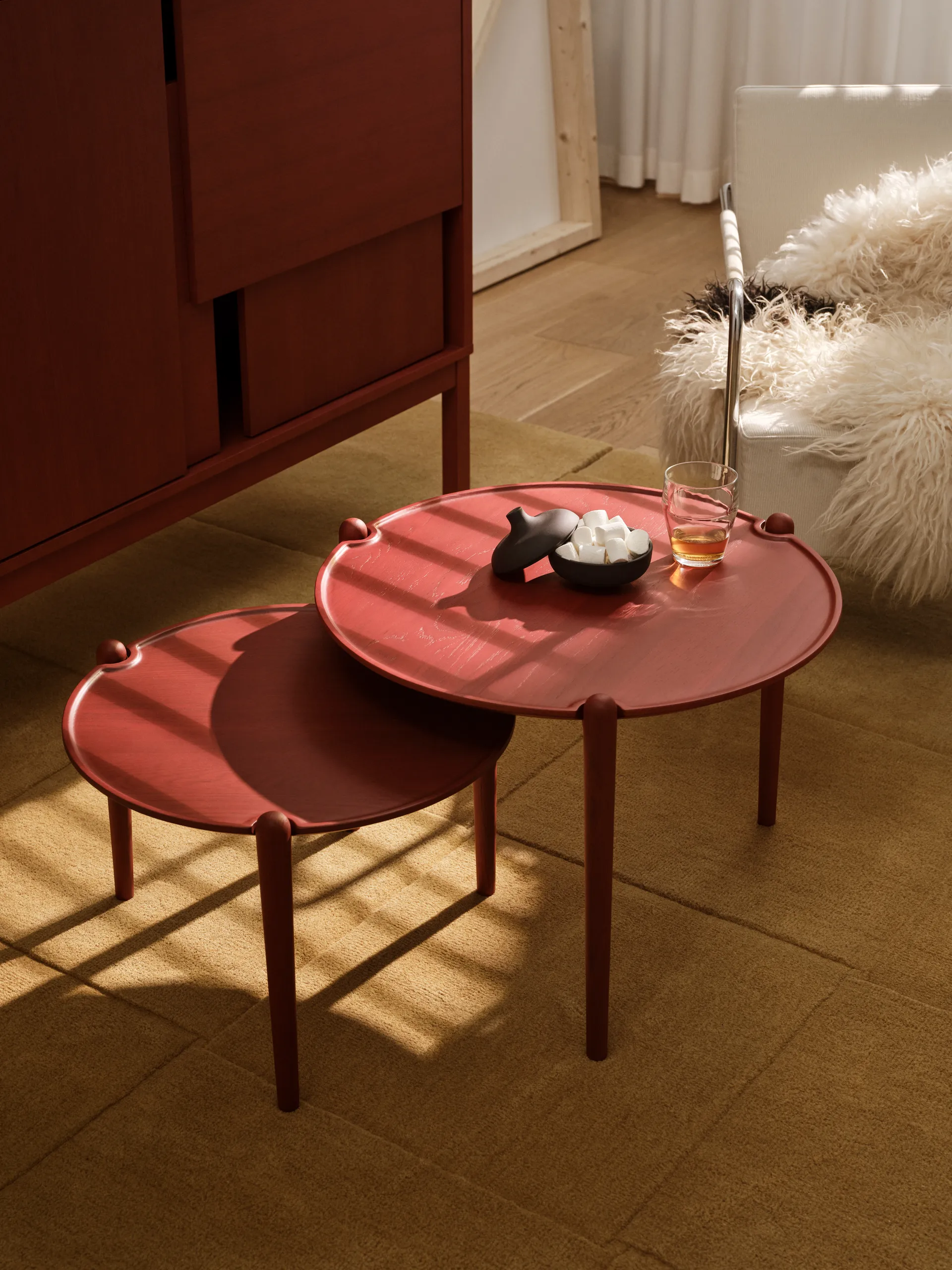 Aria sofabord, Red, Ø60x46 cm Design House Stockholm