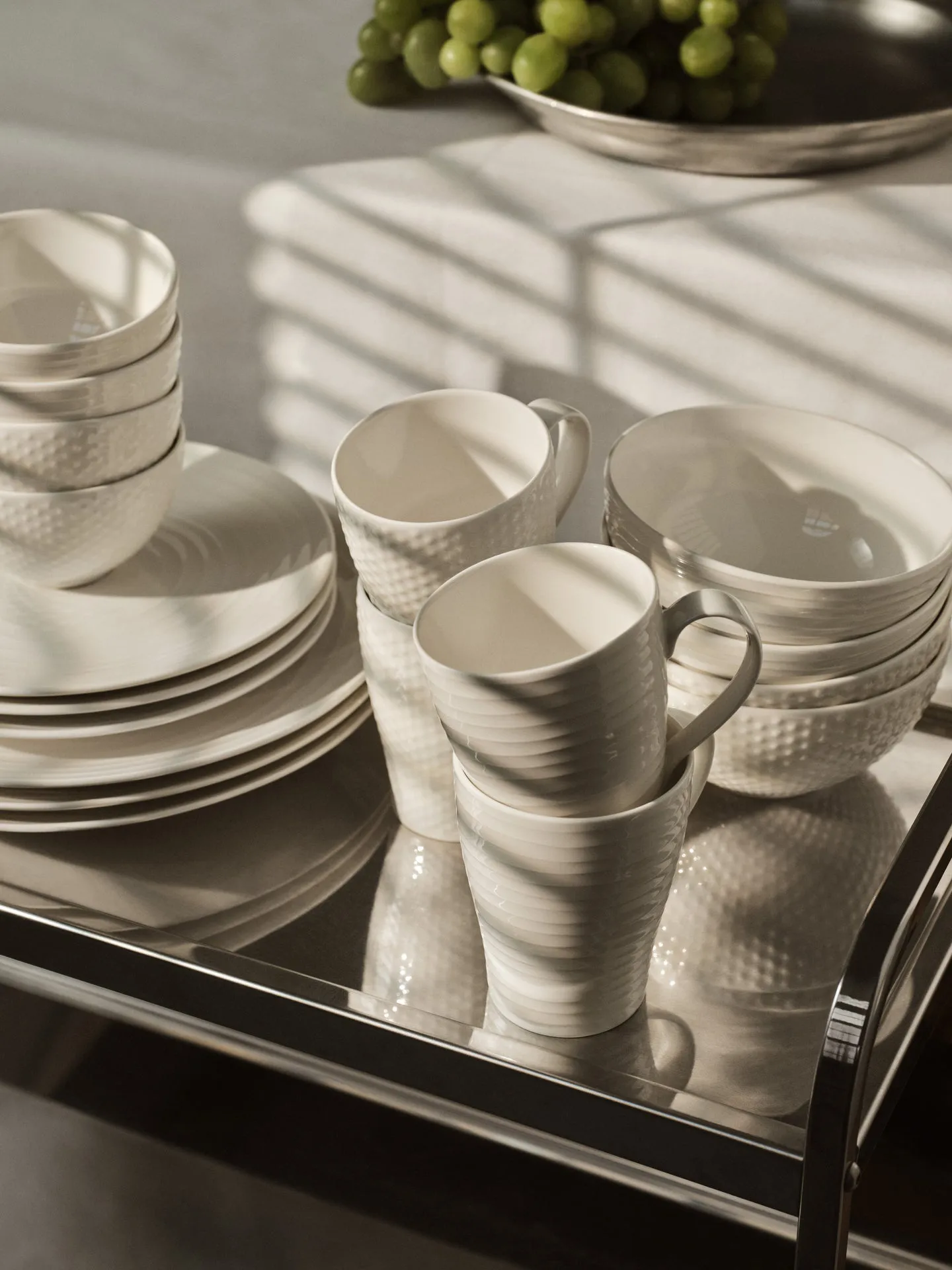 Blond middagstallerken 28 cm, stripe hvit Design House Stockholm