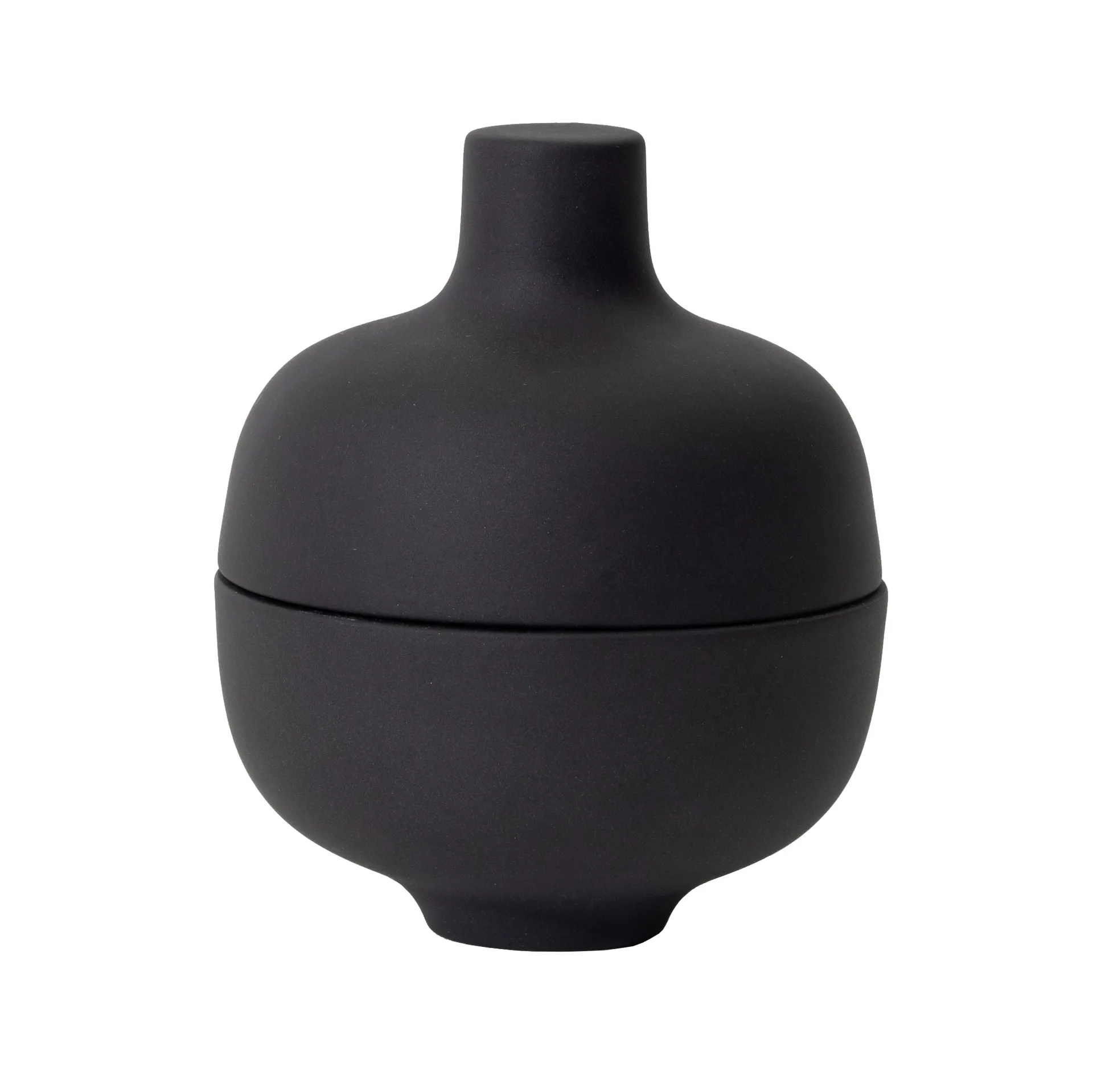 Sand skål med lokk S Ø 8,2 cm, Black clay Design House Stockholm