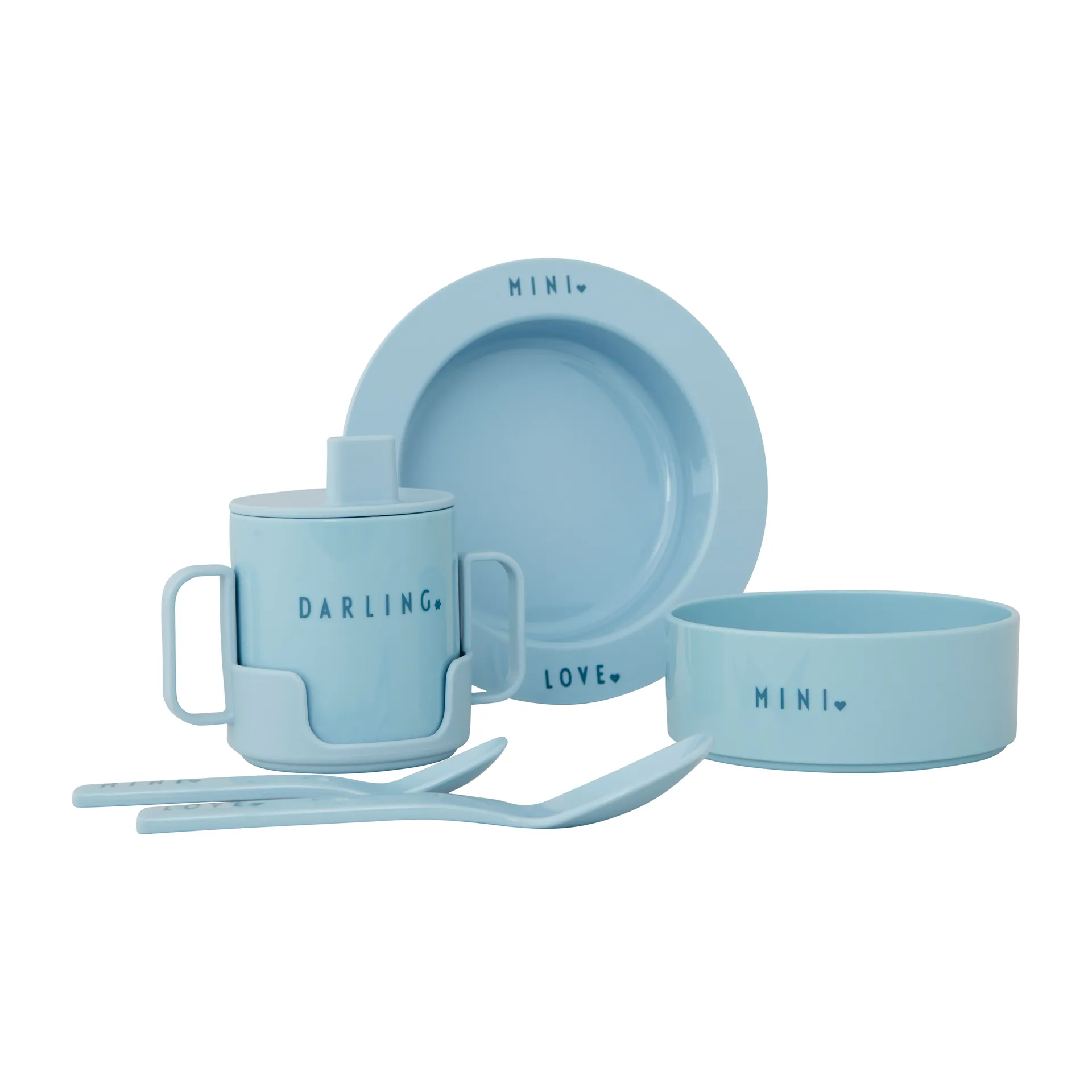 Design Letters startsett favoritt mini, Light blue Design Letters