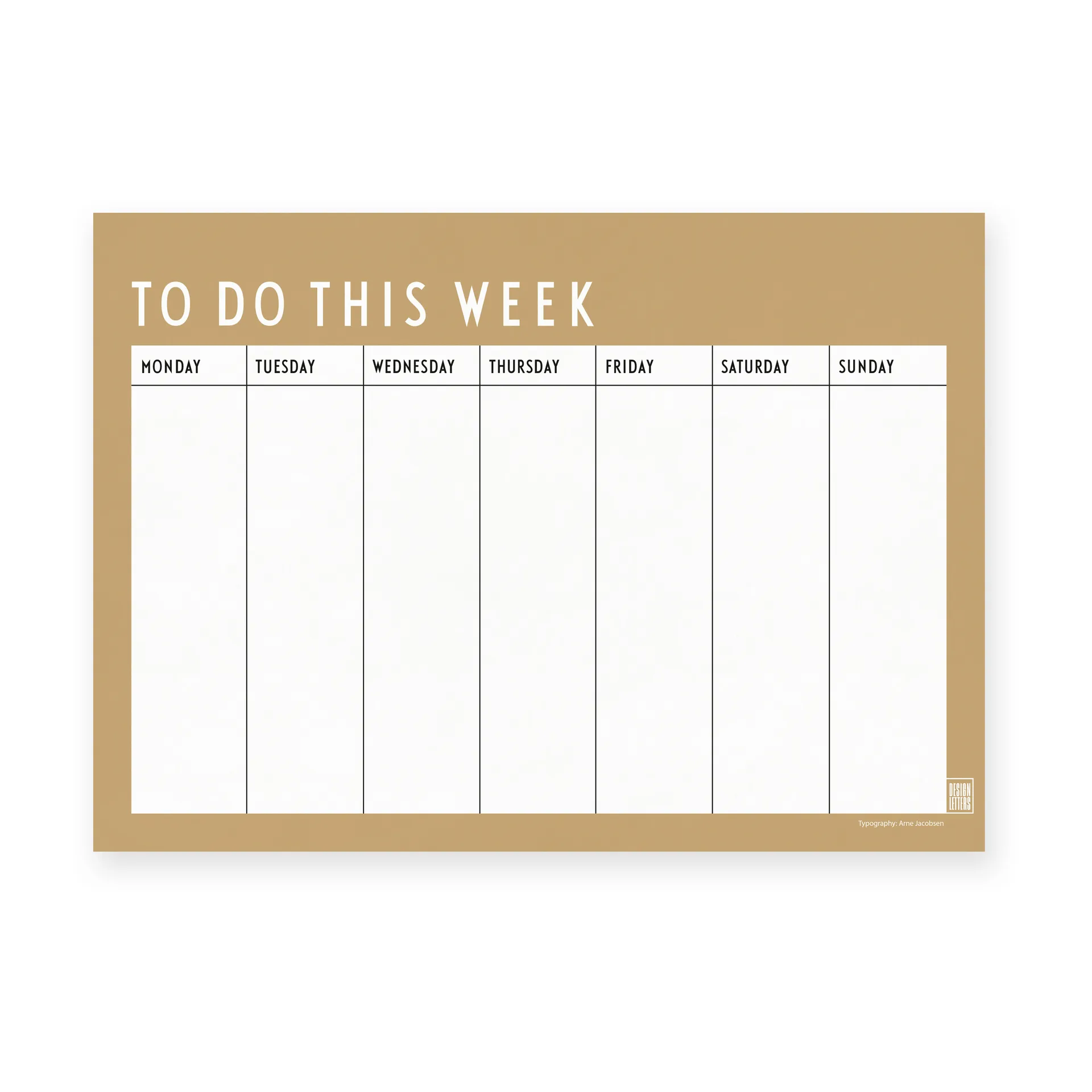 Design Letters ukeplan, Beige Design Letters