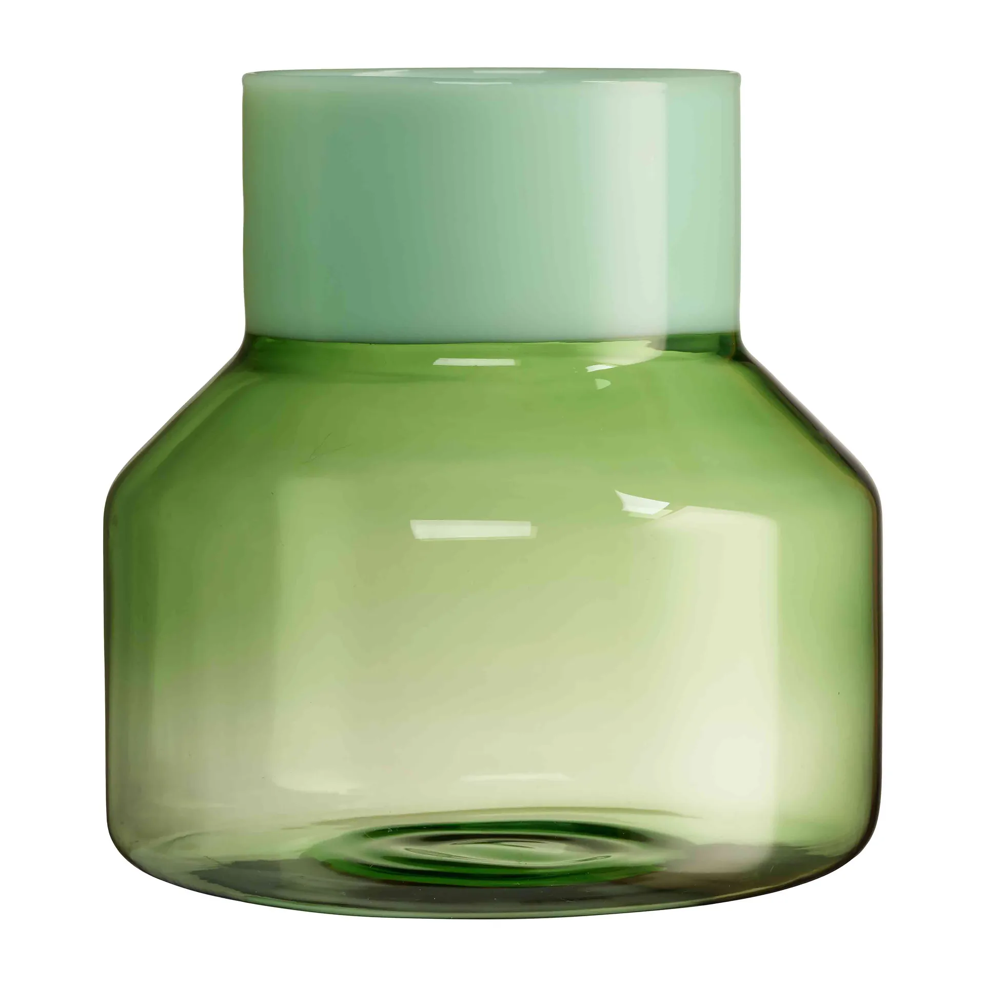 Generous vase large Ø 16,5 cm, Milky green-green Design Letters